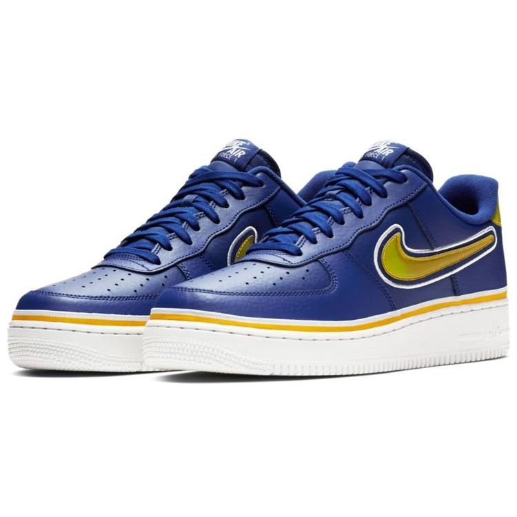 New Nike Air Force 1 Low Sport Nba Deep Royal University Gold AJ7748-400