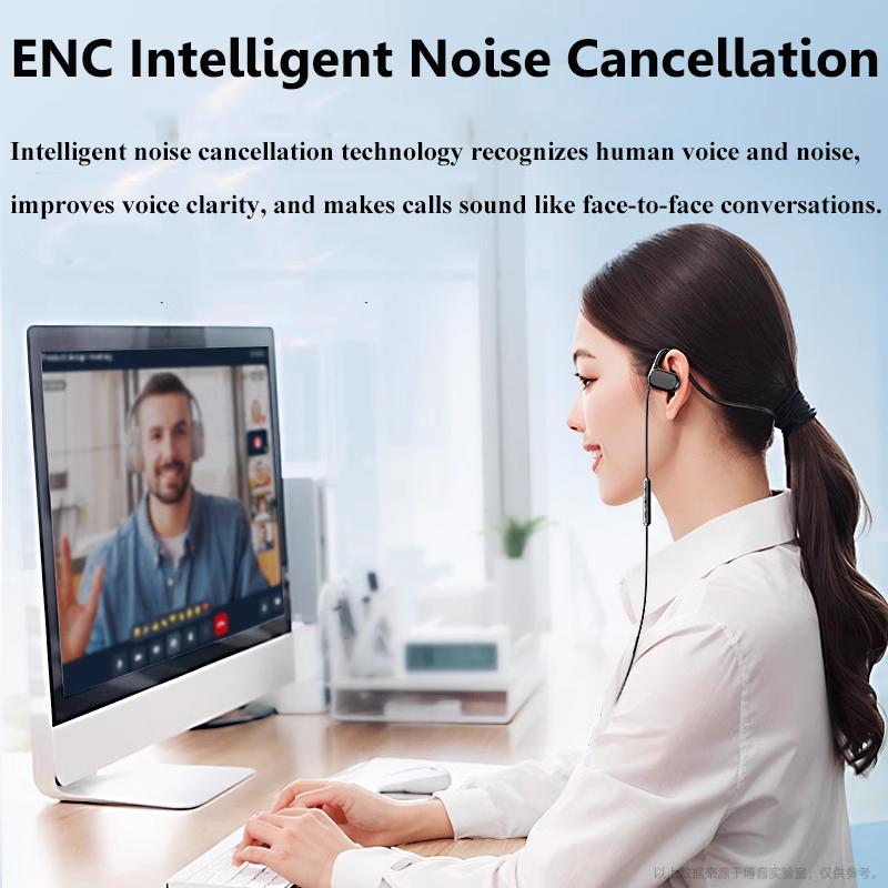 Wired Open Ear Headphones 3.5mm/IOS/Type-c Plug Hifi Sound Earphone with HD Call Microphone Air Conduction for Gaming Home Offic