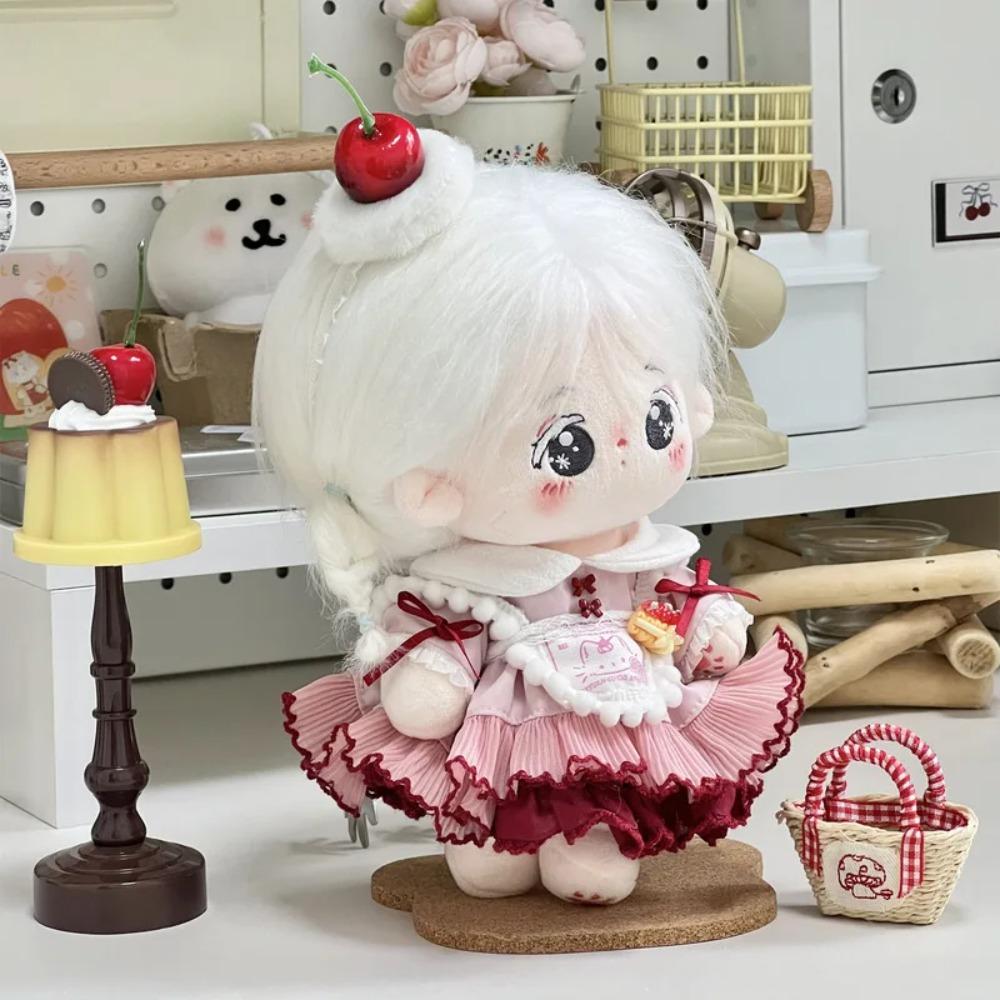 20cm Plush Doll Clothes Cherry Cake Sweet Cute Style Costume For Regular Body Stuffed Toy Dress Up Soft Lovely Outfit Accessory