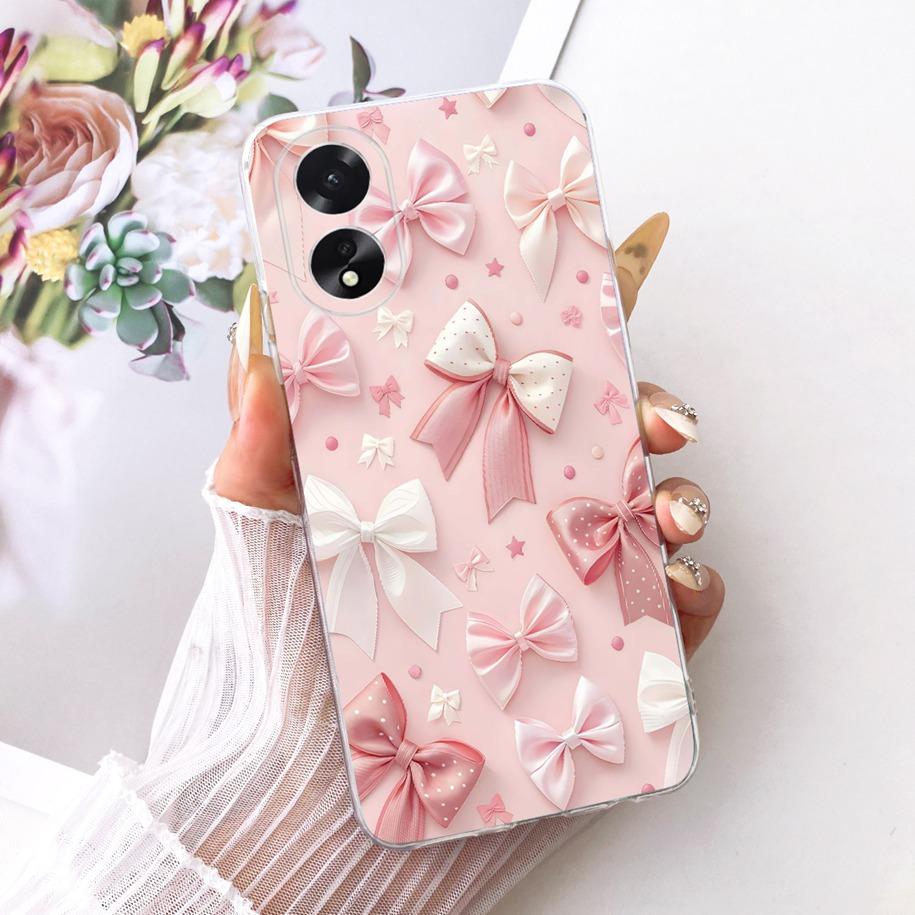 For OPPO A18 A38 4G Case CPH2579 CPH2591 Shockproof Cover Popular Flower Bowknot Soft Silicone Fundas For OPPOA18 OPPOA38 Bumper