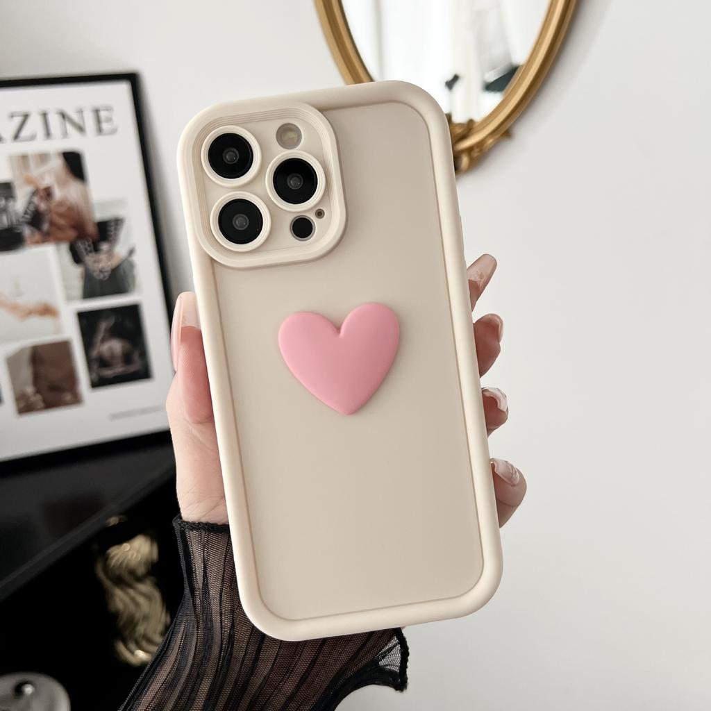 3D Love Suitable for iPhone 15 Promax Phone Case Apple 14/13 Simple 12/7P/11/XR