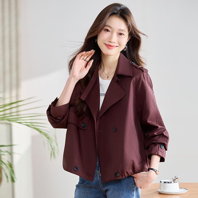 

Короткий тренч женский весна и осень новая мода маленький повседневный темпераментный дизайн топ XL