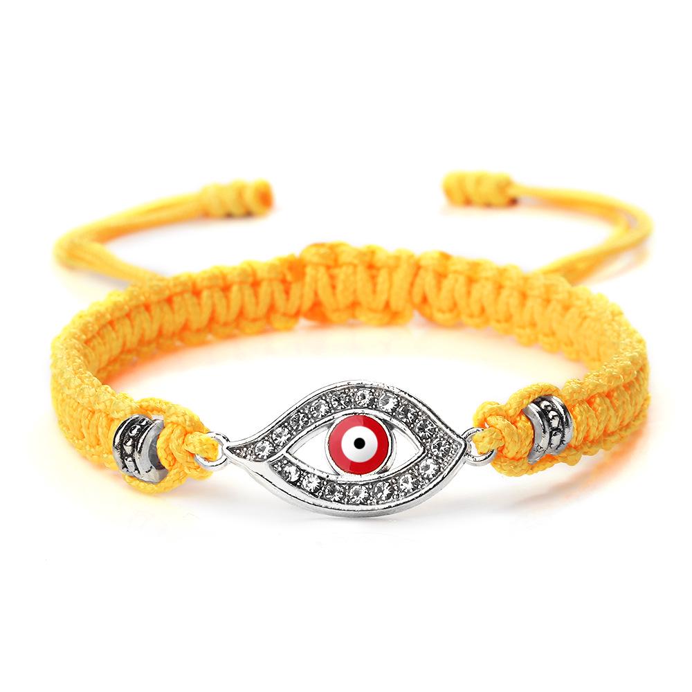 Cross-Border Alloy Bamboo Evil Eye Bracelet: Starry Eyed Woven Couple Bow Design