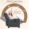 Recliner Armchair, Massage Faux Leather Push Back Reclining Chair with Adjustable Leg Rest, Side Pocket, for Home Living Room Theatre, Grey