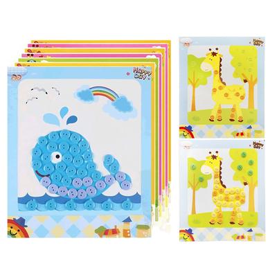 Kinder Knopf Aufkleber Spielzeug Entwicklungsspielzeug Aufkleber Spiel Bastelarbeiten DIY Aufkleber Cartoon Muster Malen Zeichnen TMZ