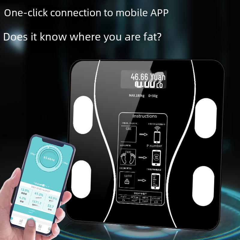 Smart USB Rechargeable Body Weight & Fat Scale for Home Use