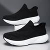 Women's Black Sport Shoes Men Casual Lightweight Slip On Walking Socks Shoes Couple Jogging Sneakers Plus Size