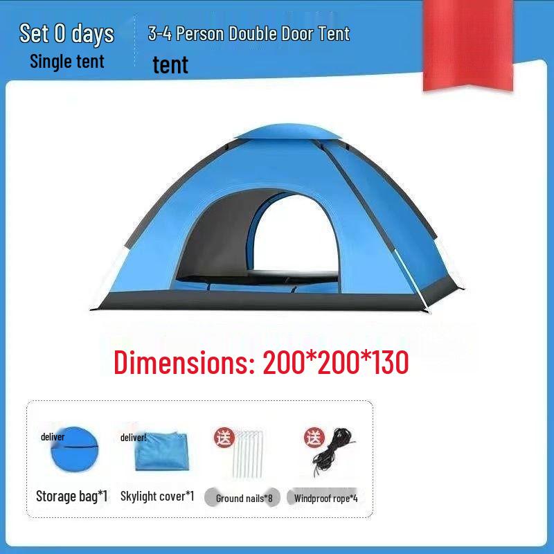 Waterproof Automatic Folding Camping Tent for 1-2 Persons with Sun Protection & Mosquito Repellent