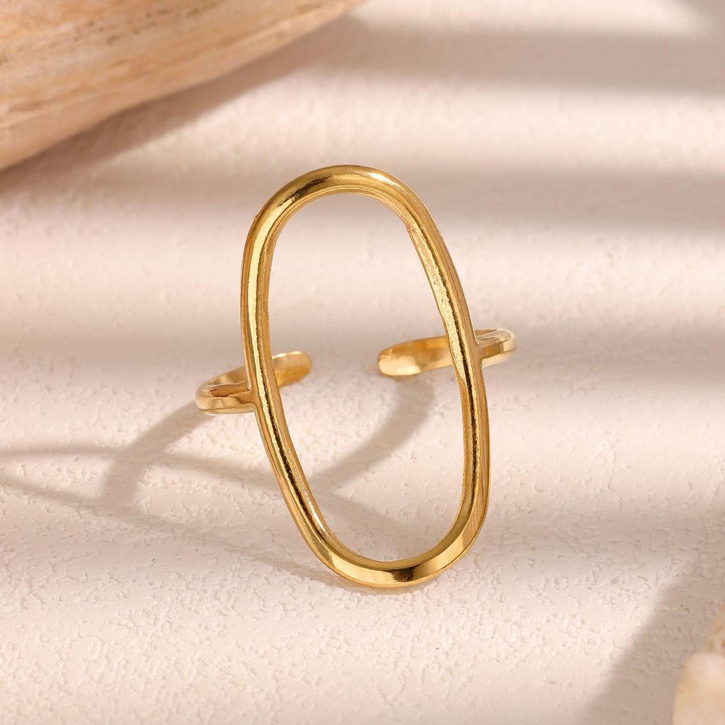 Offener Edelstahlring: Vielseitiger Europäischer & Amerikanischer Stil, Nicht verblassender Modischer Titanstahl.