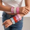 Smudging Women Wide Bracelet Resin Retro Hand Ring Fashion Aurora Dopamine Bangle  Decoration