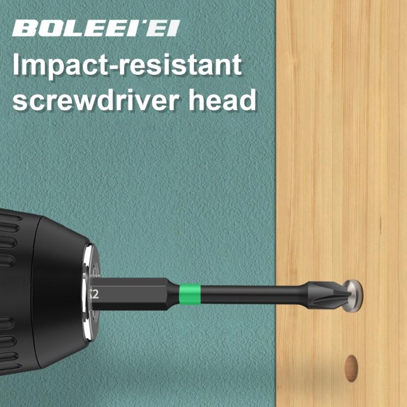 5Pcs Magnetic Batch Head Impact Strong Crossing PH2 High Hardness Screwdriver Bits 25/50/65/70/90/150mm Waterproof Bits