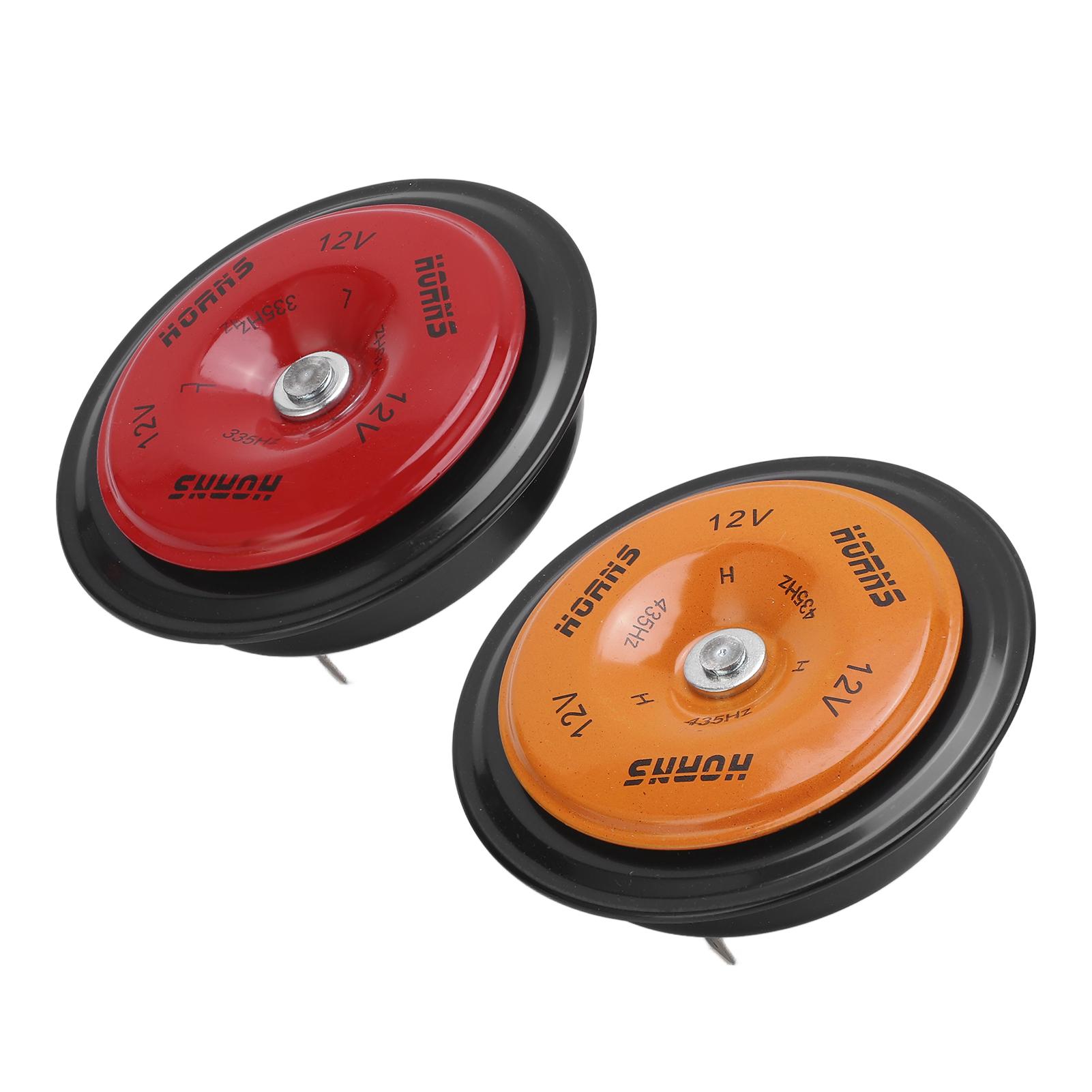 

2pcs 110DB Car Electric Horn Waterproof Loudspeaker for Ships Trucks Motorcycles 12V(Orange Red )