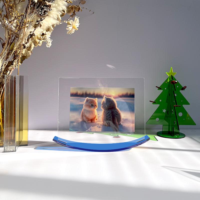 Акриловая фоторамка Цветная фоторамка Радужная акриловая безрамочная фоторамка Современный декор для дома и офиса Настольная 6 inch 15.2x10.2cm