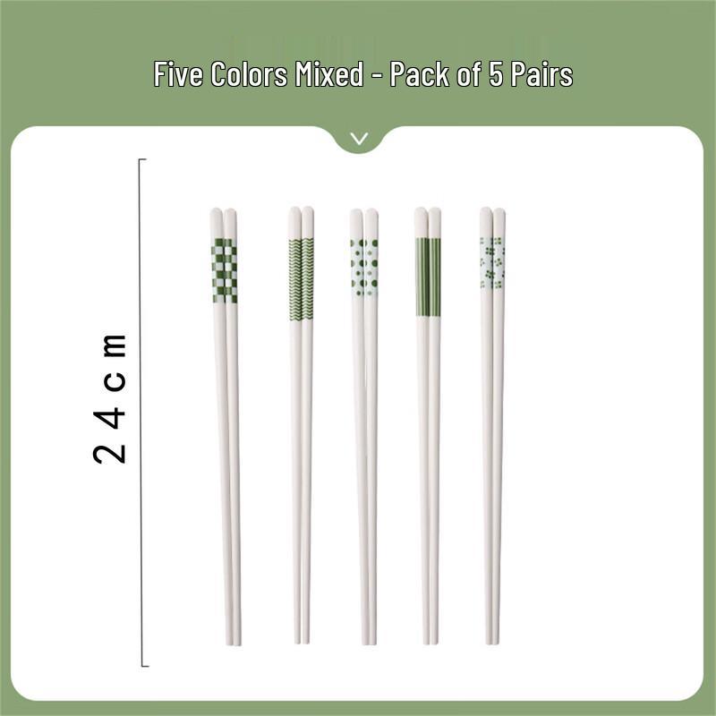 Jingdezhen Ceramic Chopsticks - 5-Pair Set