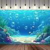 2D-Ebene 1 lebendiges Unterwasser-Szene-Banner, geeignet für Heimdekoration und Veranstaltungsfeiern