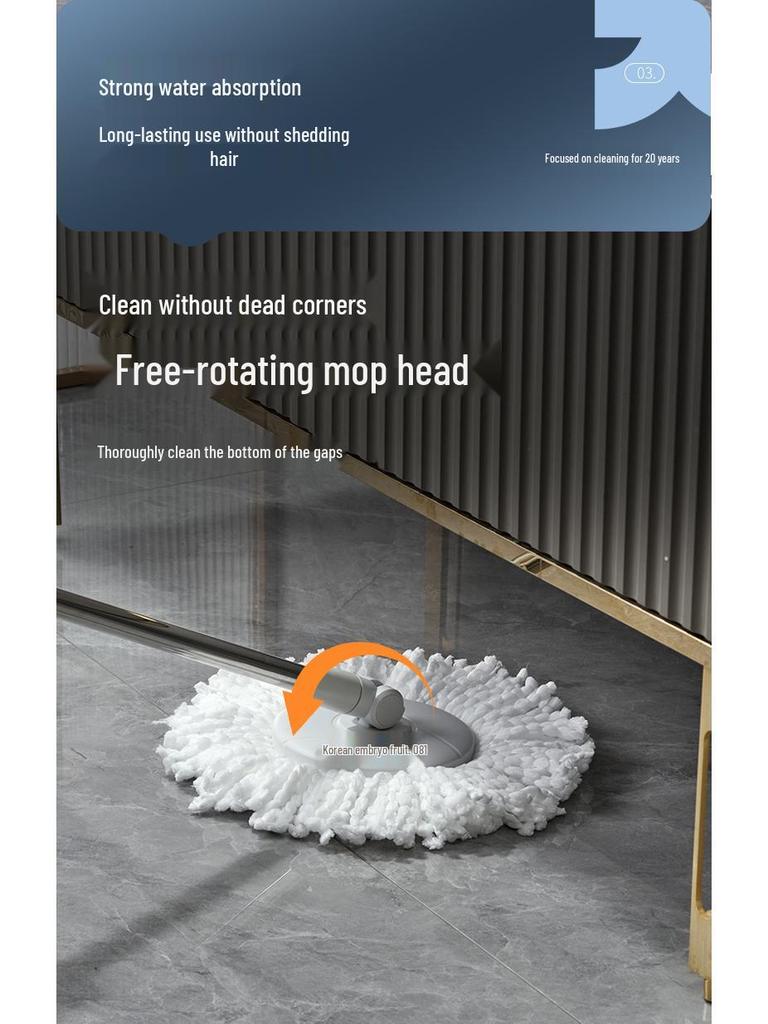 2025 Rotating Spin-Dry Mop with Bucket - Effortless No-Wash Cleaning for Easy Home Use