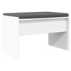 Hallway Bench with Cushion White 63 X 38 X 40 Cm