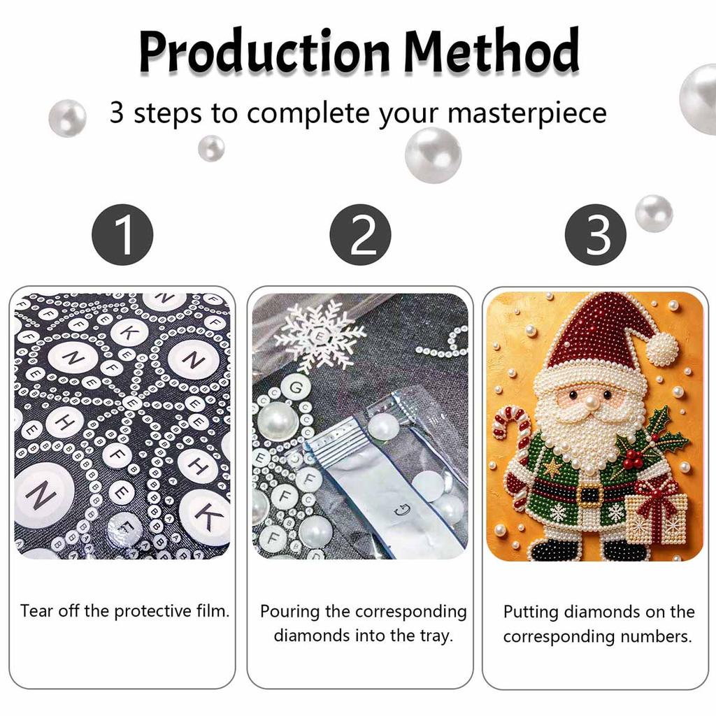 Weihnachts-Perlenmalset Handgemachtes DIY Weihnachtsmann Feiertags-Heimdekoration Malerei