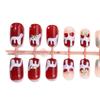 Christmas Themed Red White French Tip False Nail With Elegant ABS Material For Holiday Parties And Daily Wear