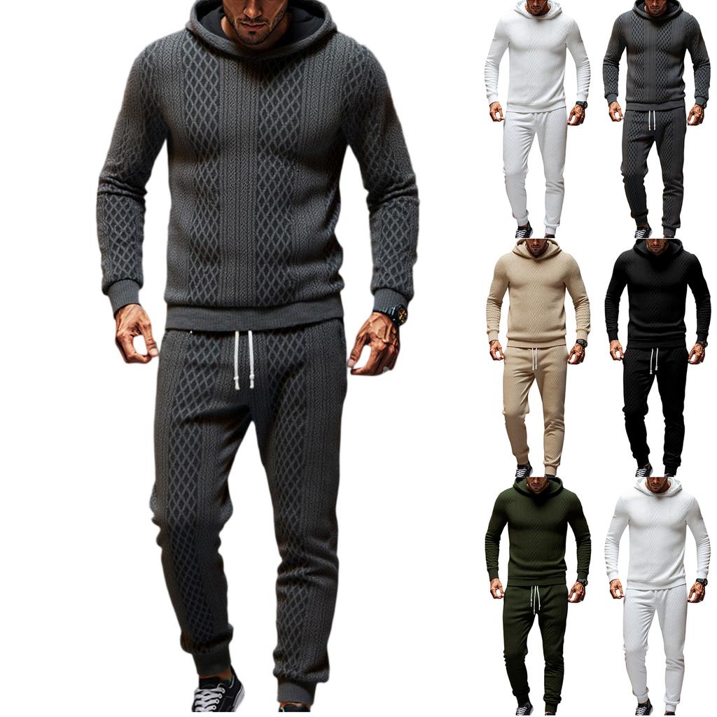 Pánská tepláková souprava Pánská jednobarevná ležérní sportovní souprava Tepláková souprava