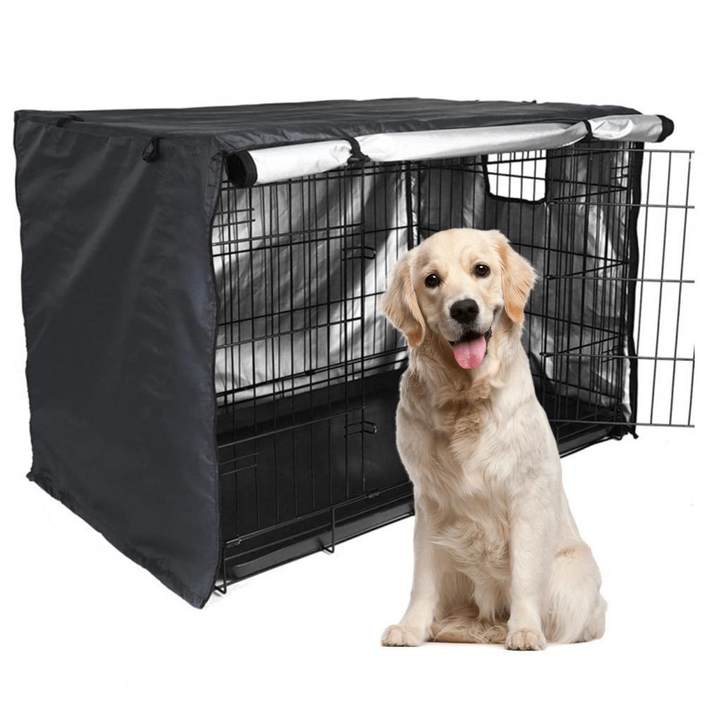Convenient Pet Crate Cover Oxford Cloth Sun Pet Kennel Case Breathable Zipper Closure Dog Cage Cover Pet Supply