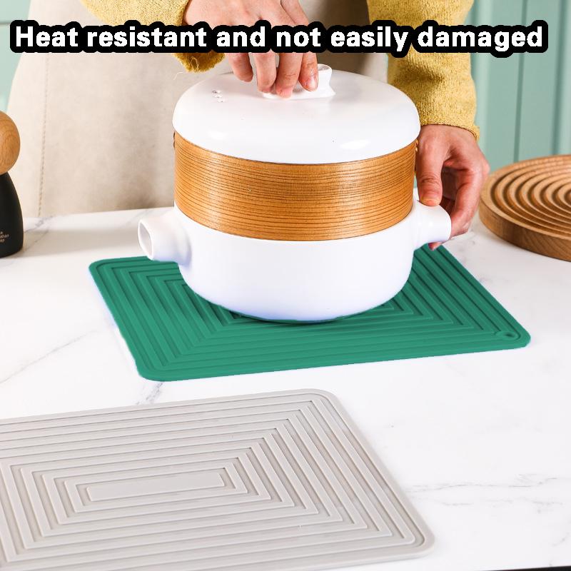 Pot Mat Square Thickened Heat Insulation Non-slip Corrugated Kitchen Table Mats
