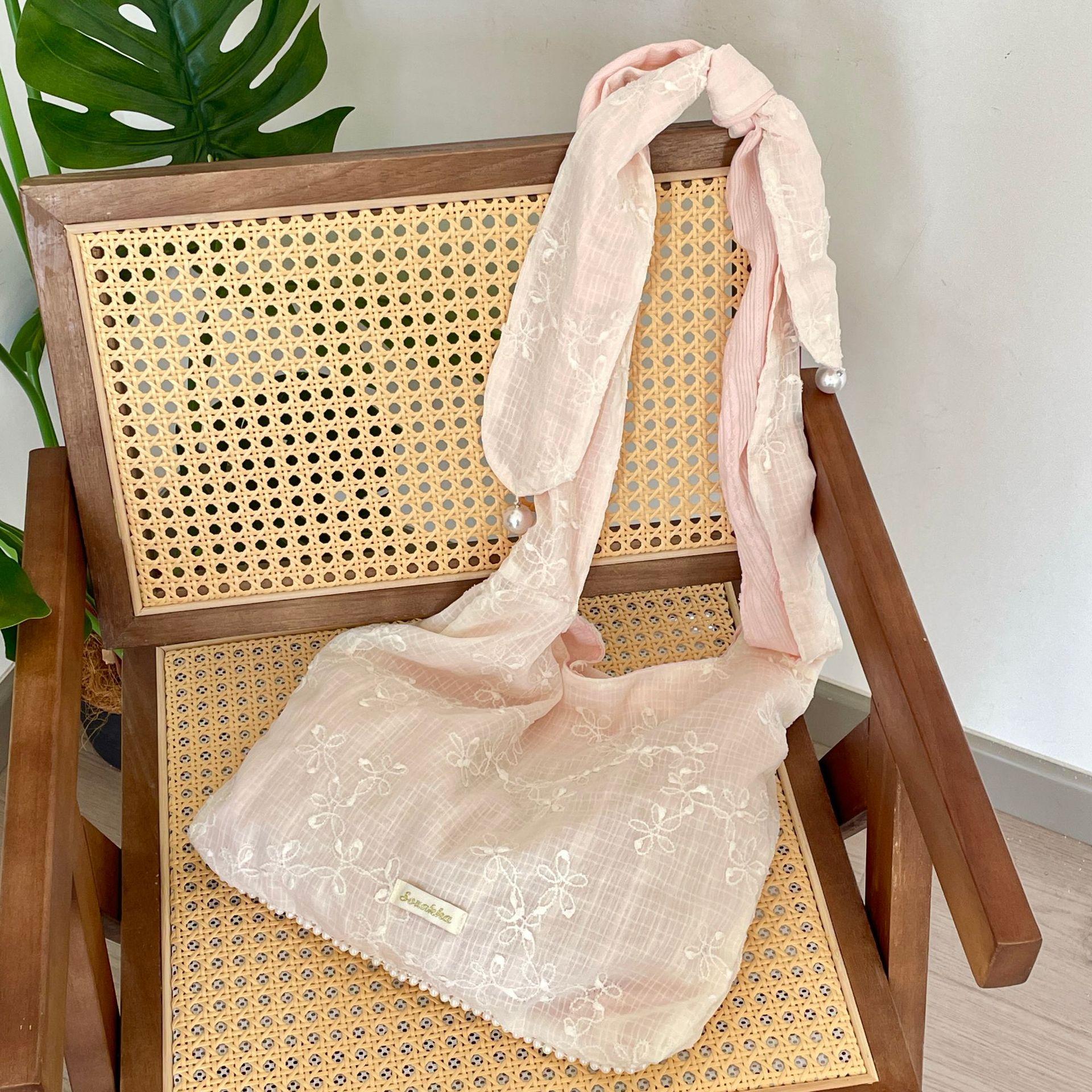 Summer Retro Floral Women s Shoulder Bag Fairy Embroidered Female Jacquard Tote Bag Girls Travel Underarm Messenger Bag Handbags