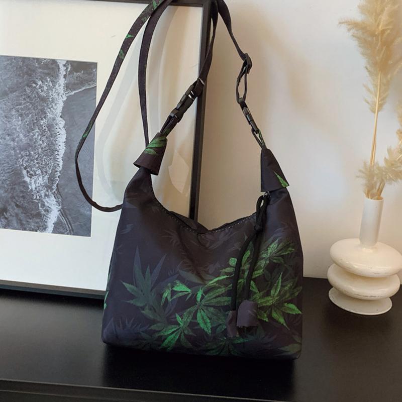 Yogodlns Retro Embroidery Crossbody Bags Adjustable Shoulder Straps Fashion Bucket Purses Small Satin Handbag