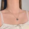 Elegante Collana con Perle d'Argento e Zaffiri - Catena per Clavicola Anti-Sbiadimento, Versatile per Donna