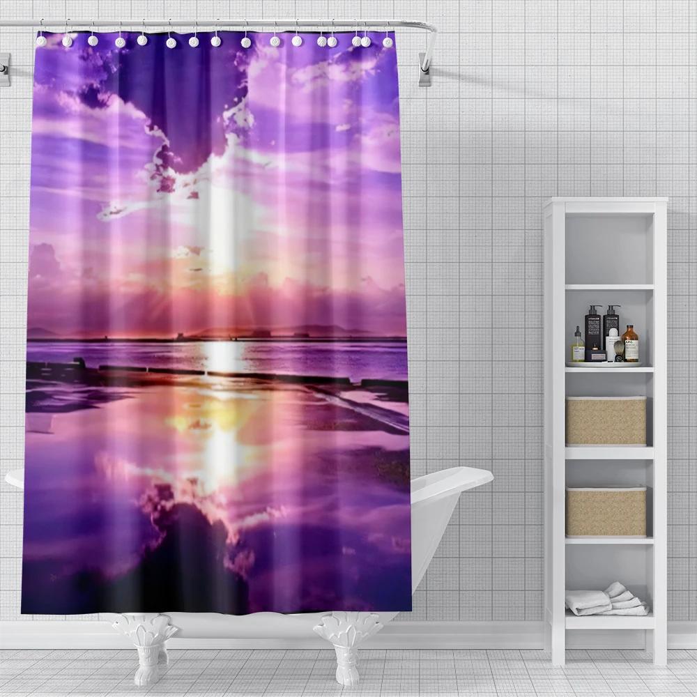 Home Shower Curtains for Bathroom Landscape Animals Waterproof Fabric Bathroom Curtains Modern Shower Curtain 180x200 240x200
