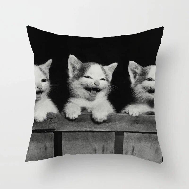 Cute Cat Sofa Pillowcase Cushion Cover     Bed Home Living Room Car Office