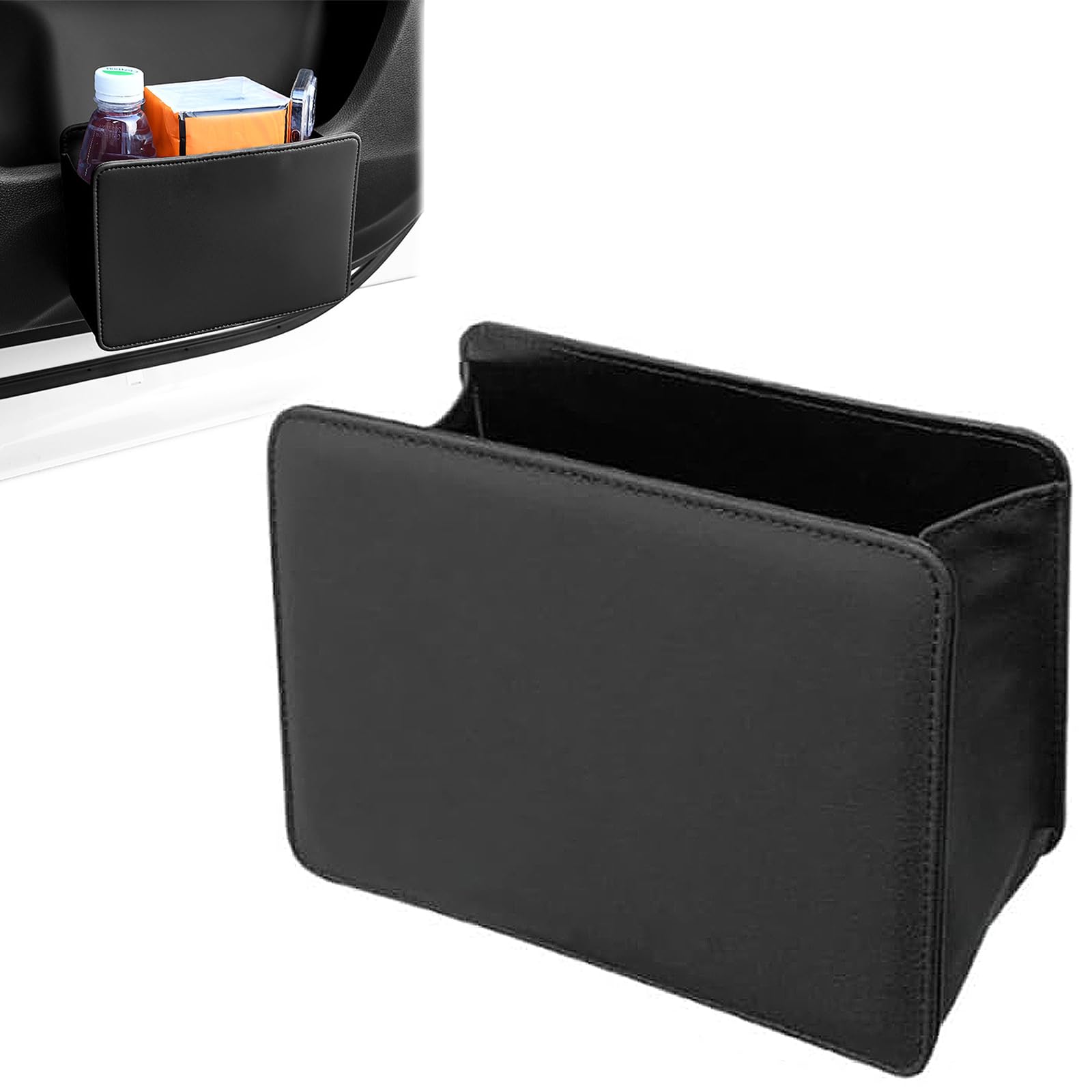 

LIANHATA Многофункциональное автомобильное мусорное ведро, Большая вместимость, Подвесное автомобильное мусорное ведро, Автомобильный ящик для хранения, чёрный