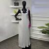 Women's Clothing, Spring New Temperament Three-dimensional Flower Shoulder Strap Solid Color Pleated Backless Suspender Dress