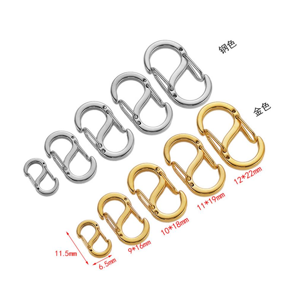 2PCs No Fade Gold Color Stainless Steel S Shape Buckle Spring Lobster Clasp Hooks Connector for Necklace Jewelry Making Findings