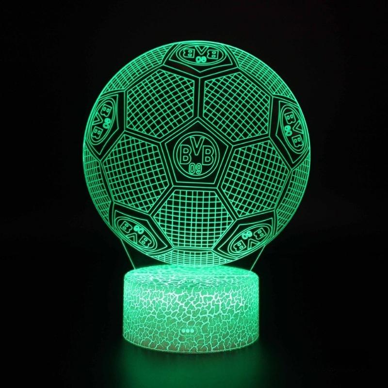 Five Major Leagues Football Club Team Standard 3D Night Light LED Colorful Touch Remote Control Night Light
