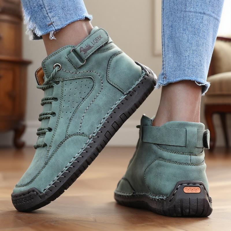 New Autumn Handmade Leather Women Boots Design Sneakers Man Breathable Casual Softer Shoes Men Ankle Boots Outdoor Boats