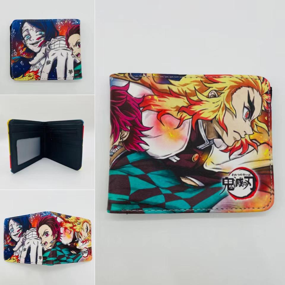 Japan cartoon comics Demon Slayer Short Fold Wallet Cartoon Coin Purse Suitable for Students 0006
