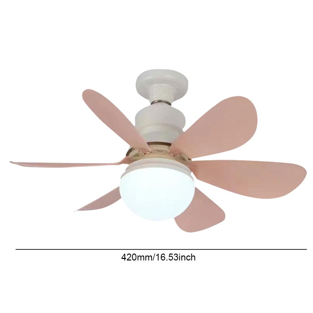 Ventilator cu priză E27 Lumină cu LED Baza E27 42cm Ventilator de tavan LED modern, cu telecomandă, candelabru, ventilator de tavan 3 viteze pentru dormitor, bucătărie
