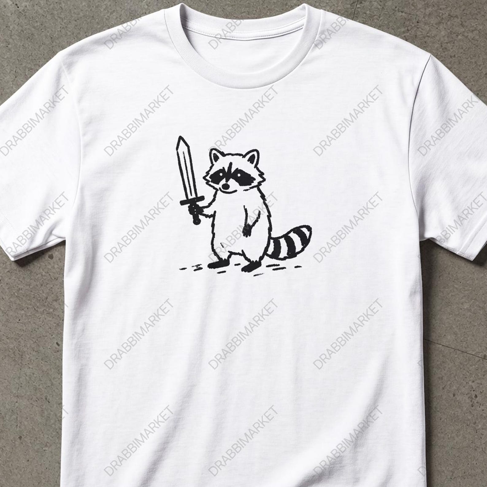 Funny Sword Wielding Raccoon Shirt, Funny Meme Shirt, Funny Racoon Meme Shirt Vintage, Racoon Shirt, Y2K Tee Gifts For Friend, Sword Shirt 4XL