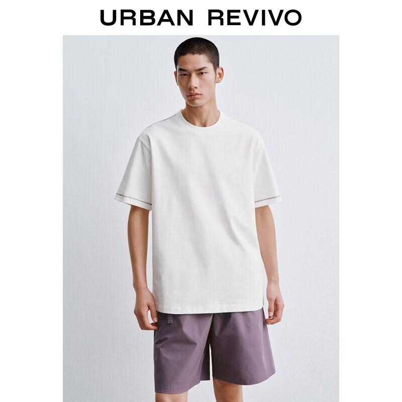 UR Men s Casual Contrast Stitch Round Neck T-Shirt S