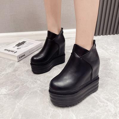 Platform Sneakers Wedge Shoes Women Ankle Boots Chunky Height Inside Roman Shoes Spring Autumn High Heels Fashion Ladies Booties