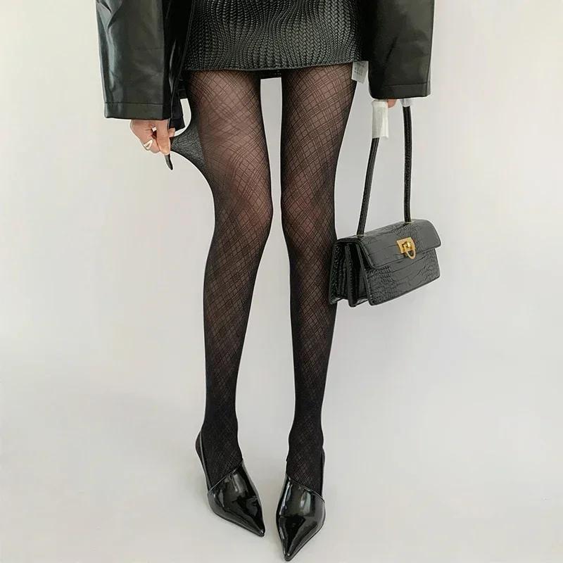 

Сексуальные черные чулки в гусиную лапку Женское нижнее белье Колготки Высокие Клубная вечеринка Подарок Женские колготки чёрный