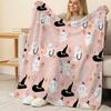 Ghost Theme Solid Color Flannel Blanket Soft Warm Cozy Throw for Home, Halloween & Christmas Holiday Decor