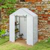 143 X 74cm Walk-In Greenhouse, with Shelves - White