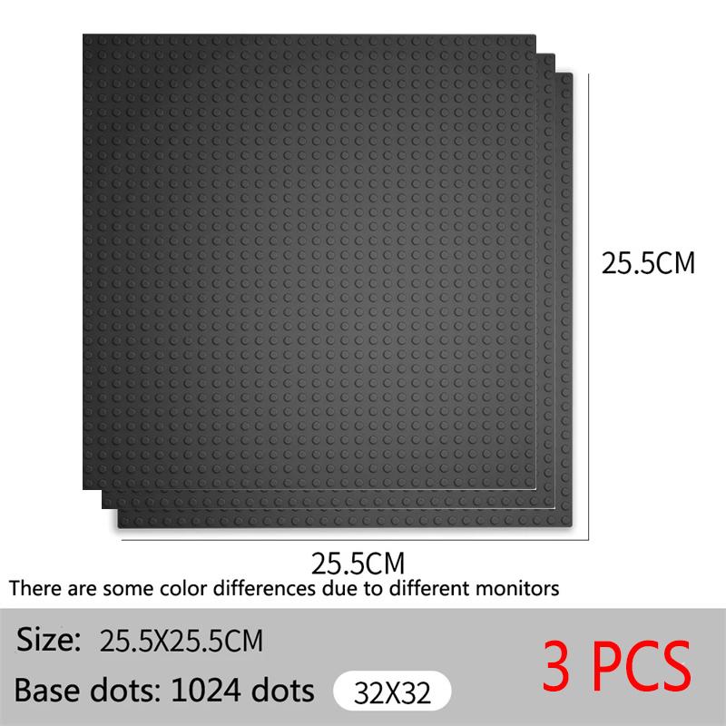 Non-Toxic 3Pcs Classic Base Plates Blocks 32X32 32X16 Dots Building Baseplates Bricks Assembly City Road Moc Friends City Toys