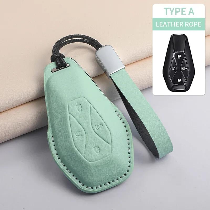 PU Leather Car Key Case Cover Holder Keychain Protective Shell for ARCFOX Alpha S Alpha T GT ECF ARCFOX7 Remote Key