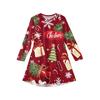 Christmas Day Girls' Long Sleeve Dress - Color Pocket Dress