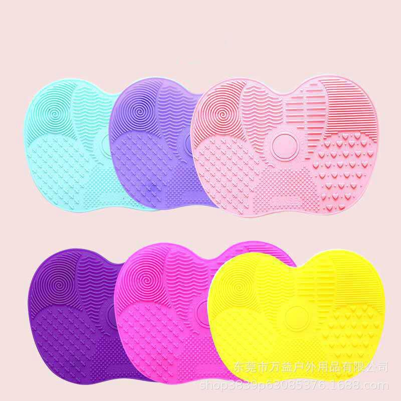 Perie de machiaj din silicon de culoare pură, cu ventuză, anti-alunecare, perie mică de machiaj, perie de machiaj.