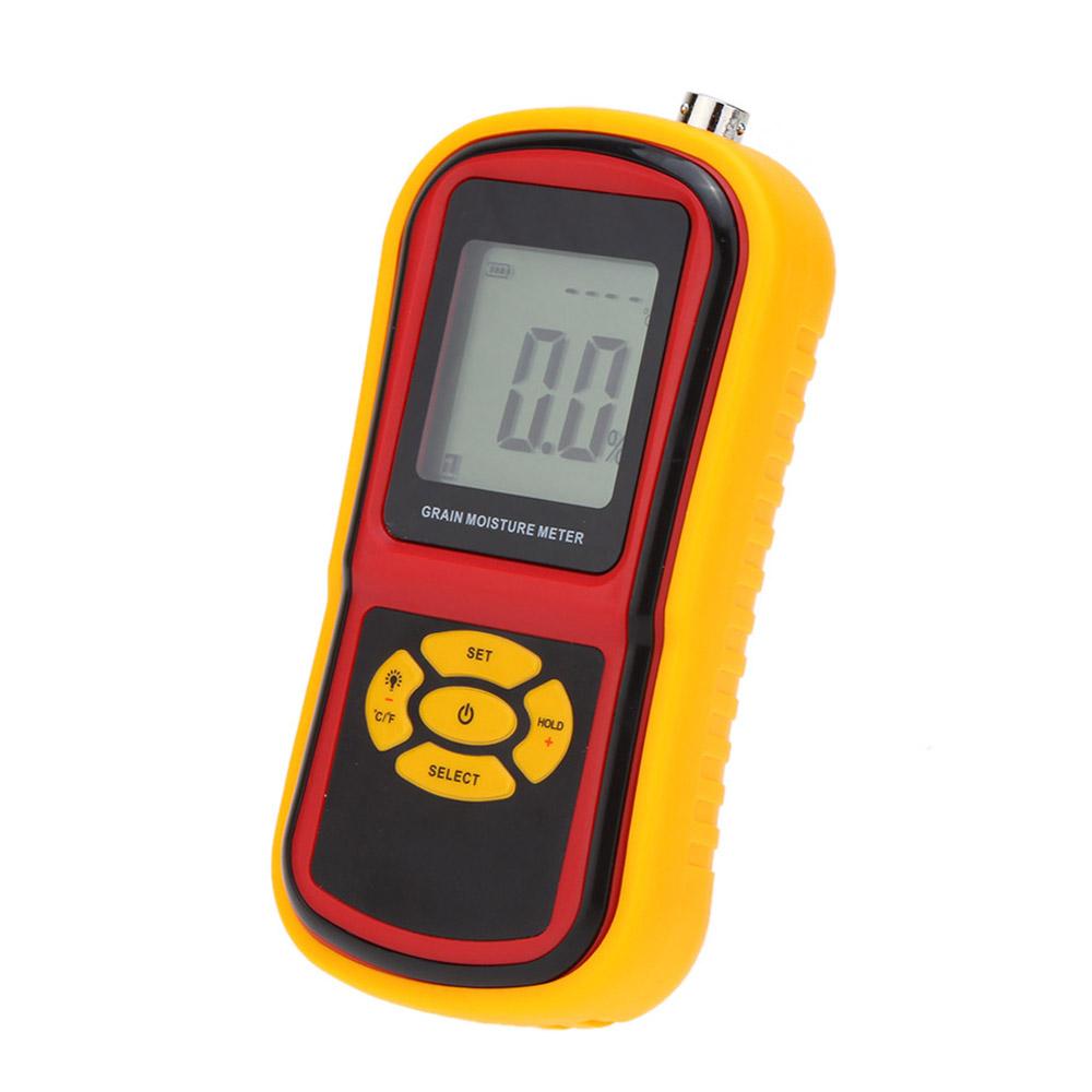 GM640 Portable Digital Grain Moisture Meter with Measuring Probe LCD Display Tester for Corn Wheat Rice Bean Wheat