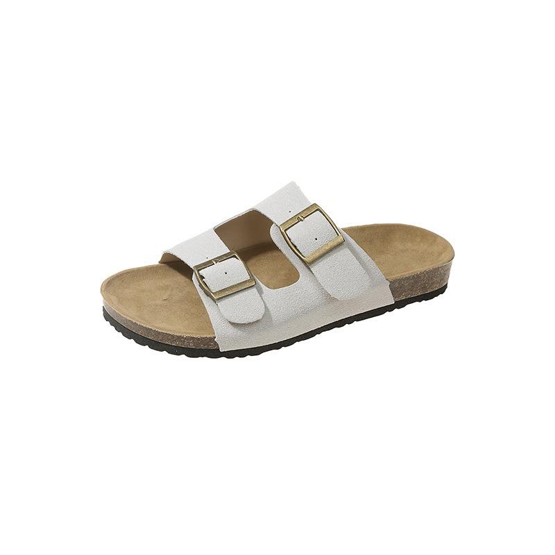 Boken Sko med tykk såle Sommerslippers Damesko Matt Kork Boken Sandaler Sklisikre Flip-flops